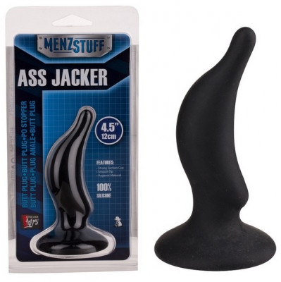 Анальная пробка Ass Jacker, цвет: черный - 12 см