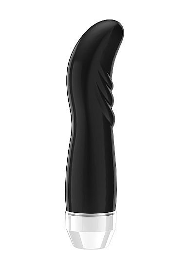 Вибратор Liora с изогнутой головкой - 15,1 см, цвет: черный