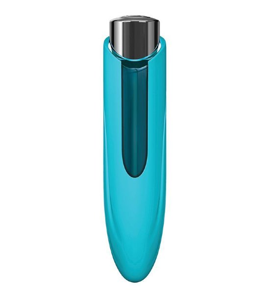 Вибратор со снимающейся насадкой Nyx - 12,7 см, цвет: голубой
