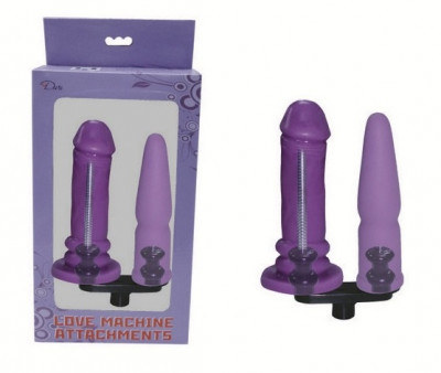 Двойная насадка для секс-машин, цвет: фиолетовый