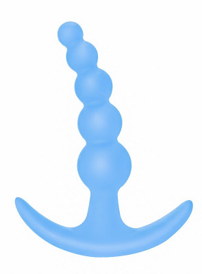 Анальная пробка Bubbles Anal Plug, цвет: голубой - 11,5 см