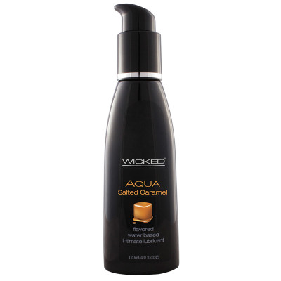 Лубрикант Wicked Aqua Salted Caramel со вкусом соленой карамели - 120 мл.