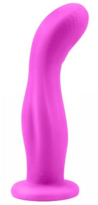 Изогнутый вибратор Didi - 18 см, цвет: лиловый