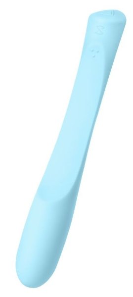 Гибкий водонепроницаемый вибратор Sirens Venus - 22 см, цвет: голубой