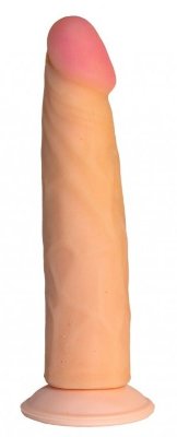 Реалистичный фаллоимитатор с присоской №66 - 19 см, цвет: телесный