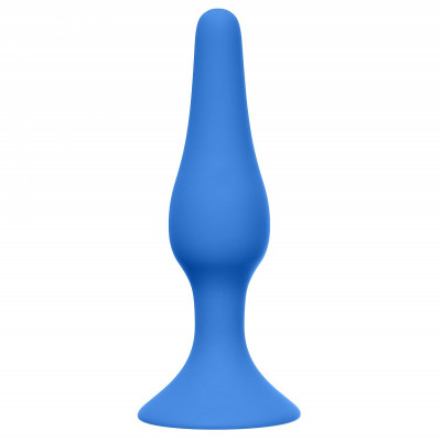 Анальная пробка Slim Anal Plug XL, цвет: синий - 15,5 см