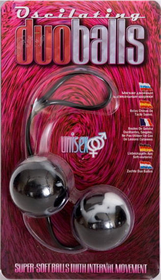 Вагинальные шарики Duoballs, цвет: черно-белый