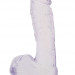 Фаллоимитатор на присоске, цвет: прозрачный - 21,6 см