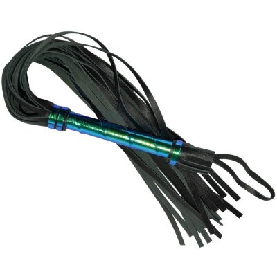 Плеть с голографической ручкой - 63 см, цвет: черный