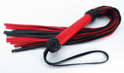 Плеть с красной ручкой Турецкие головы, цвет: черно-красный - 57 см