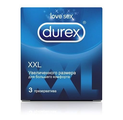 Презервативы Durex XXL увеличенного размера - 3 шт.