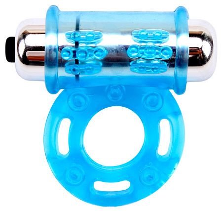 Эрекционное виброкольцо Get Lock, цвет: голубой