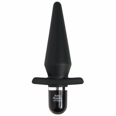 Анальная пробка с вибрацией Delicious Fullness Vibrating Butt Plug, цвет: черный - 14 см
