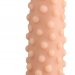 Реалистичный фаллоимитатор с пупырышками - 23,5 см, цвет: телесный