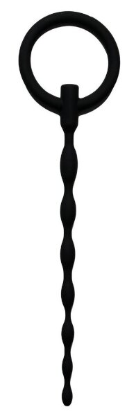 Силиконовый уретральный плаг Silicone Penis Plug - 16 см, цвет: черный
