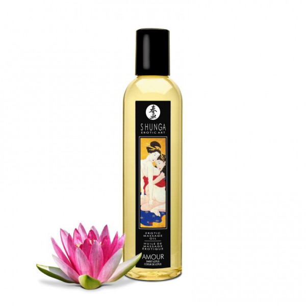 Массажное масло Amour Sweet Lotus с ароматом цветков лотоса - 250 мл.