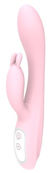 Вибратор HEATING BUNNY с функцией нагрева - 18,5 см, цвет: розовый