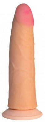 Реалистичный фаллоимитатор с присоской №68 - 18 см, цвет: телесный