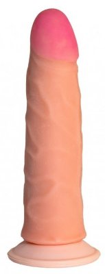 Реалистичный фаллоимитатор с присоской №69 - 17 см, цвет: телесный