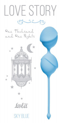 Вагинальные шарики One Thousand and One Nights, цвет: голубой