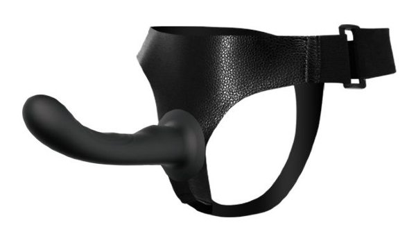 Страпон с изогнутой головкой Ultra Harness Curvy Dildo - 15,8 см