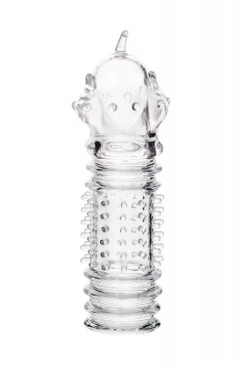 Насадка на пенис TOYFA A-Toys с расширенной головкой, цвет: прозрачный - 15,3 см