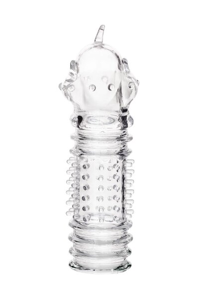 Насадка на пенис TOYFA A-Toys с расширенной головкой, цвет: прозрачный - 15,3 см