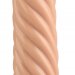 Реалистичный винтообразный фаллоимитатор на присоске - 21 см, цвет: телесный
