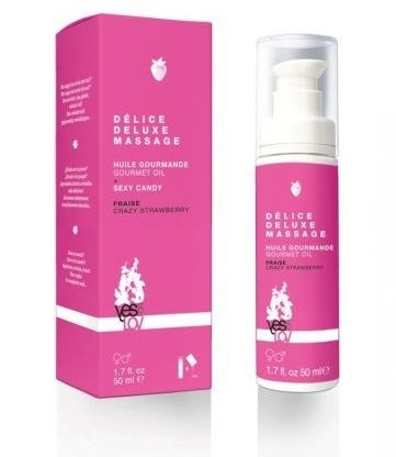 Массажное масло для тела YESforLOV Delice Deluxe Massage Crazy Strawberry с ароматом клубники - 50 мл.