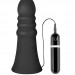 Большой анальный вибратор Menzstuff Vibrating Buttcrasher Ribbed, цвет: черный - 20 см