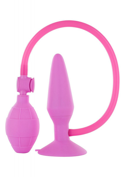 Анальный расширитель Large Inflatable Plug, цвет: розовый - 15 см