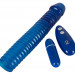 Вибронасадка на пенис Vibrating Sleeve с пультом управления, цвет: синий - 22,5 см