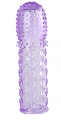 Насадка гелевая с точками, шипами и наплывами, цвет: фиолетовый - 13,5 см