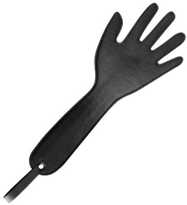 Шлепалка с виде ладони с удлиненной ручкой - 36 см, цвет: черный