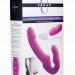 Безремневой страпон с вибрацией Evoke Rechargeable Vibrating Strap On - 24,7 см, цвет: розовый