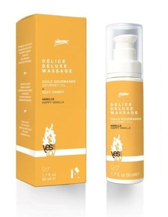 Массажное масло для тела YESforLOV Delice Deluxe Massage Happy Vanilla с ароматом ванили - 50 мл.