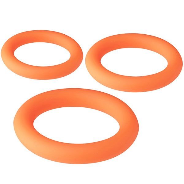 Набор из 3 эрекционных колец Neon Stimu Ring Set, цвет: оранжевый