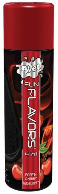 Разогревающий лубрикант Fun Flavors 4-in-1 Popp'n Cherry с ароматом вишни - 121 мл.