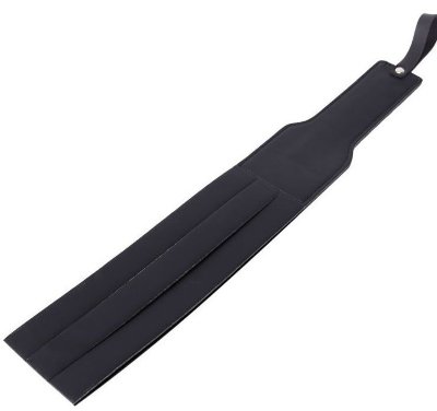 Удлиненная гладкая шлепалка - 37 см, цвет: черный