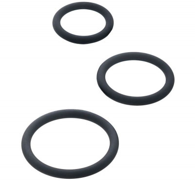 Набор из 3 эрекционных колец, цвет: черный