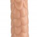 Реалистичный фаллоимитатор с чешуйками на присоске - 24 см, цвет: телесный