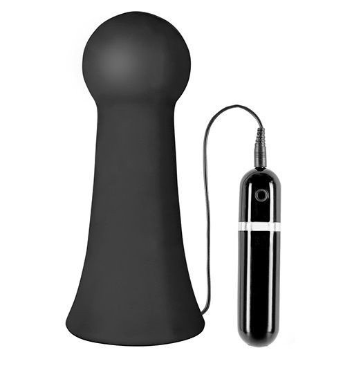 Вибропробка Menzstuff Vibrating Buttcrasher Bulbous, цвет: черный - 20 см