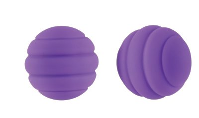 Стальные вагинальные шарики с силиконовым покрытием, цвет: фиолетовый
