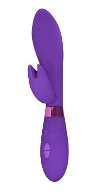 Вибратор Leyla с клиторальным отростком - 20,5 см, цвет: фиолетовый