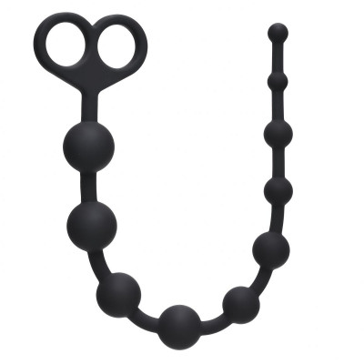 Анальная цепочка Orgasm Beads, цвет: черный - 33,5 см