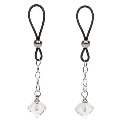 Кристаллики-подвески на соски Non-Piercing Nipple Jewelry Crystal Gem, цвет: прозрачный