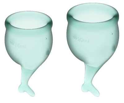 Набор менструальных чаш Feel secure Menstrual Cup, цвет: темно-зеленый