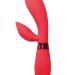 Вибратор Leyla с клиторальным отростком - 20,5 см, цвет: красный