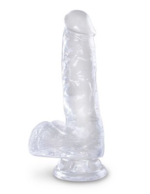 Фаллоимитатор King Cock Clear 6 Cock with Balls - 17,8 см, цвет: прозрачный