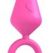 Розовая конусовидная анальная пробка с колечком-ограничителем - 9 см.